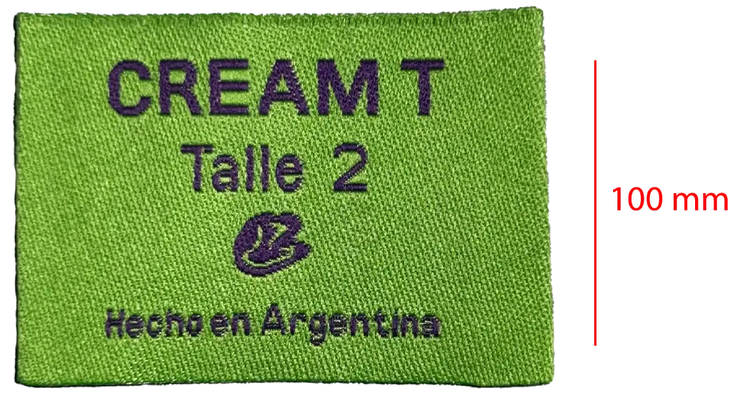Bordada Alta definición cortada y doblada a los extremos 100mm 1 color