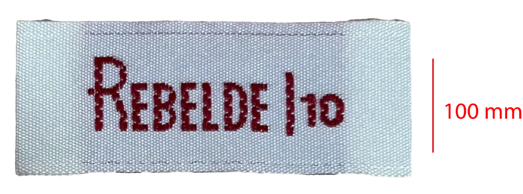 [EBT100CDE1] Bordada Tafeta cortada y doblada a los extremos 100mm 1 color