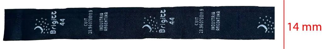 Bordada tafeta rollo 14mm 1 color