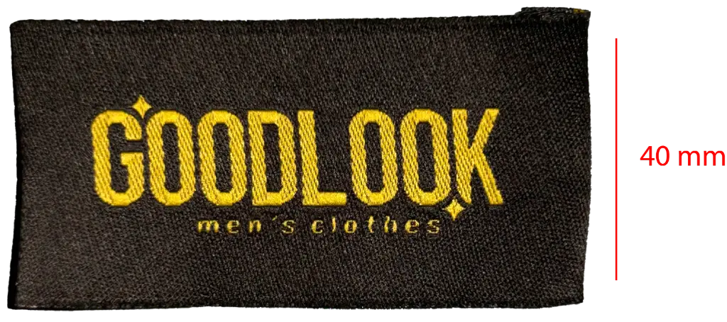 Bordada Alta definición cortada y doblada a los extremos 40mm 1 color