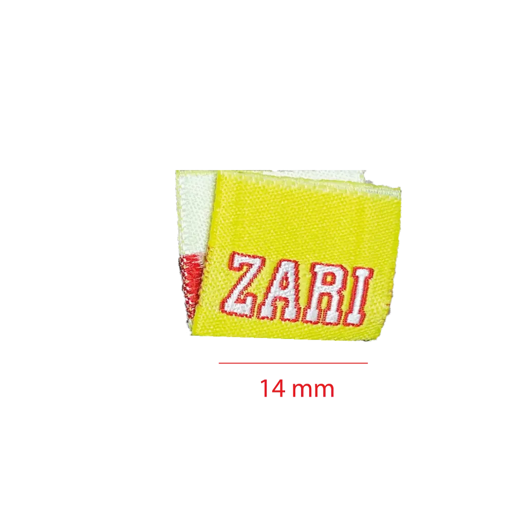 Bordada Alta definición cortada y doblada al medio 14mm 1 color