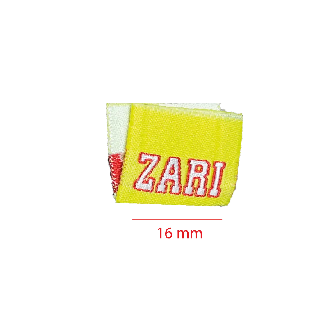 Bordada Alta definición cortada y doblada al medio 16mm 1 color