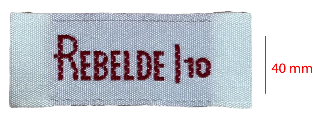 Bordada Tafeta cortada y doblada a los extremos 40mm 1 color