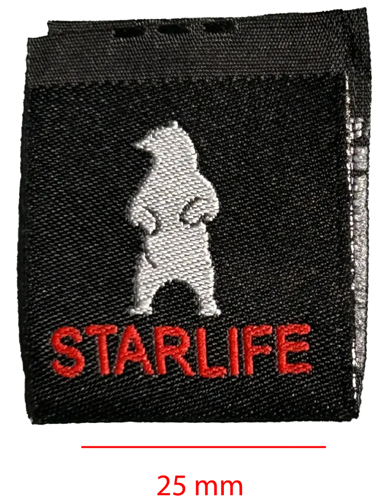 Bordada mitad alt.Def/tafeta cortada y doblada al medio 25mm 1 color