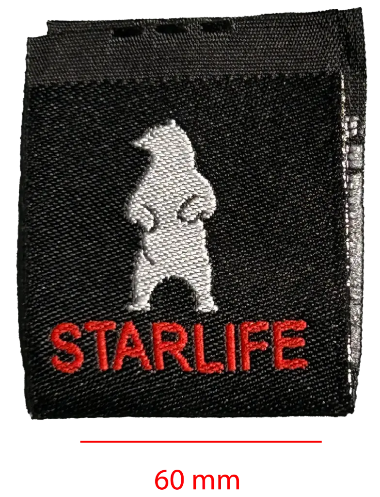 Bordada mitad alt.Def/tafeta cortada y doblada al medio 65mm 1 color