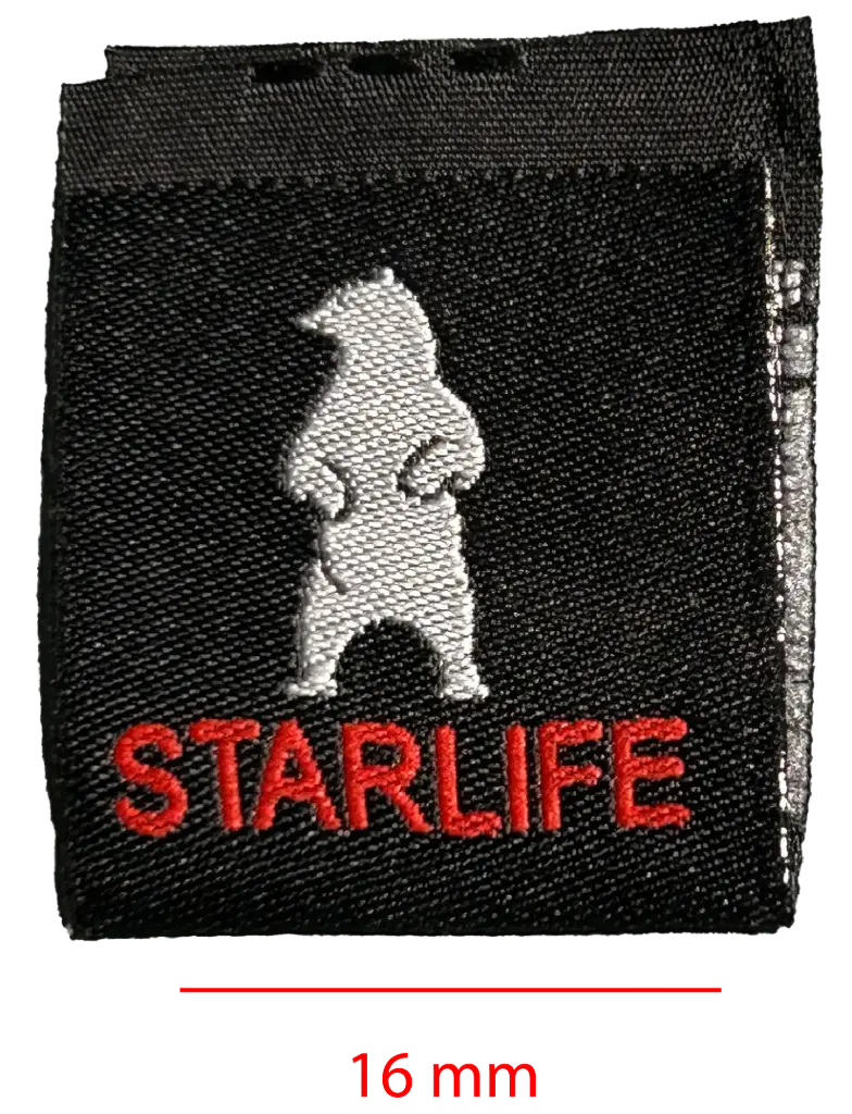 Bordada mitad alt.Def/tafeta cortada y doblada al medio 16mm 1 color