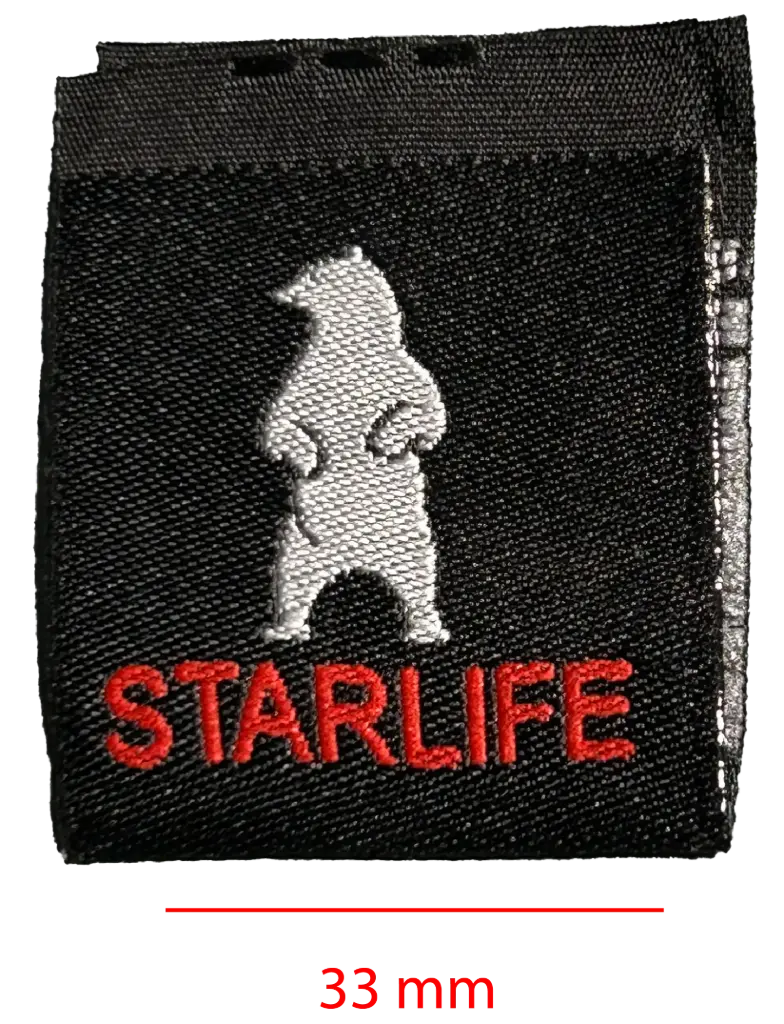 Bordada mitad alt.Def/tafeta cortada y doblada al medio 33mm 1 color