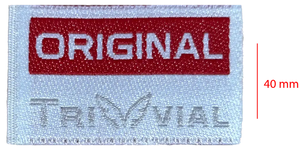 Bordada tafeta cortada y soldada 40mm 1 color