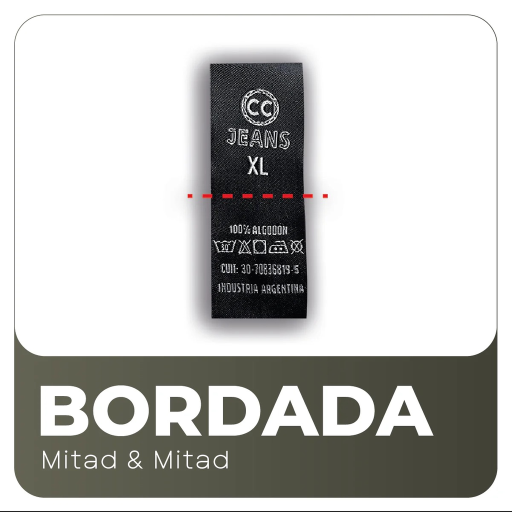 Etiqueta Bordada Mitad