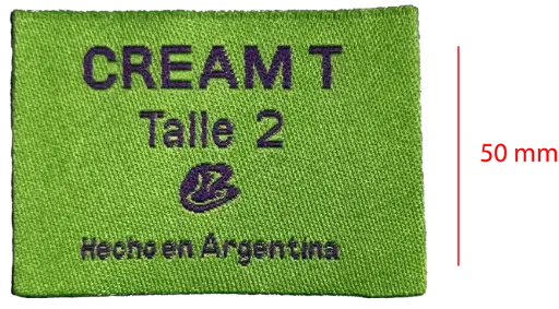 [EBAD50CDE1] Bordada Alta definición cortada y doblada a los extremos 50mm 1 color
