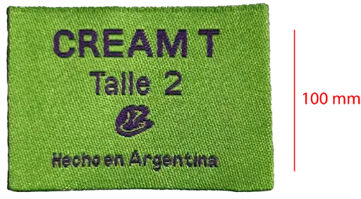 [EBAD100CDE1] Bordada Alta definición cortada y doblada a los extremos 100mm 1 color