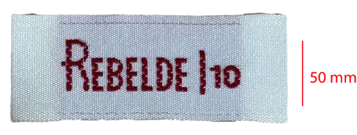 [EBT50CDE1] Bordada Tafeta cortada y doblada a los extremos 50mm 1 color