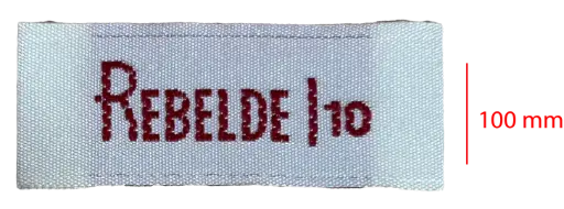 [EBT100CDE1] Bordada Tafeta cortada y doblada a los extremos 100mm 1 color