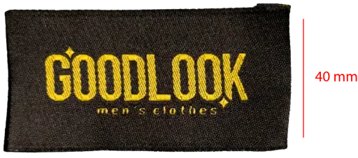 [EBAD40CDE1] Bordada Alta definición cortada y doblada a los extremos 40mm 1 color
