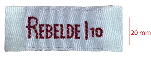 [EBT20CDE1] Bordada Tafeta cortada y doblada a los extremos 20mm 1 color