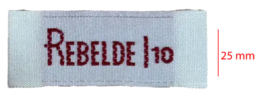 [EBT25CDE1] Bordada Tafeta cortada y doblada a los extremos 25mm 1 color