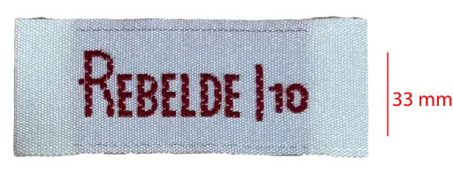 [EBT33CDE1] Bordada Tafeta cortada y doblada a los extremos 33mm 1 color