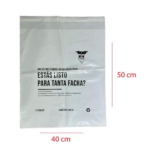 [BoPo40x50/60ImCoBl] Bolsas Ecomerce 40x50/60mic Impresa Consorcio blanco