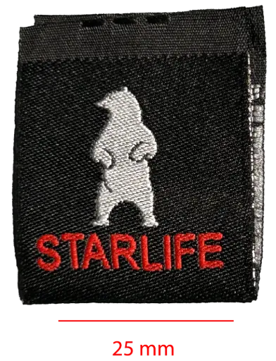 Bordada mitad alt.Def/tafeta cortada y doblada al medio 25mm 1 color