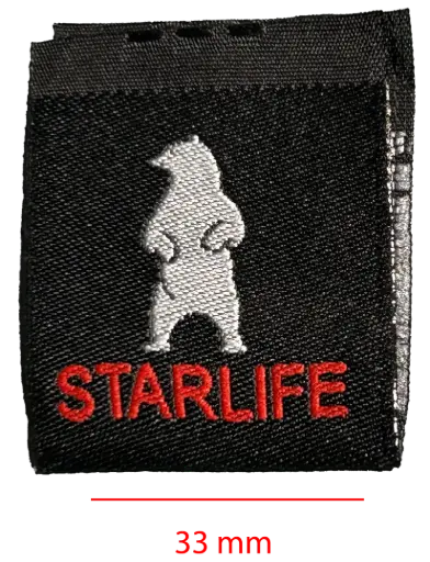 Bordada mitad alt.Def/tafeta cortada y doblada al medio 33mm 1 color