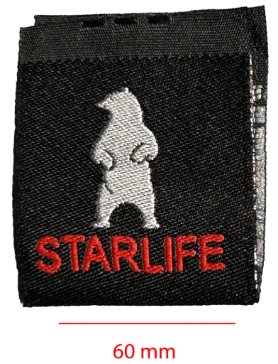 Bordada mitad alt.Def/tafeta cortada y doblada al medio 65mm 1 color